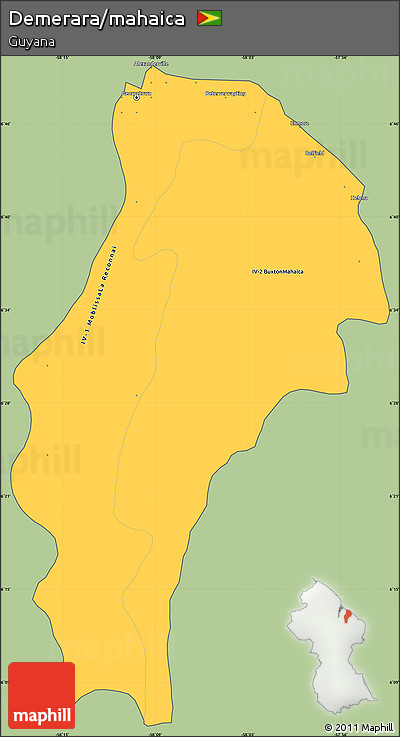 Savanna Style Simple Map of Demerara/mahaica, cropped outside