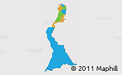 Political 3D Map of East Berbice/corentyne, cropped outside