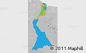 Political 3D Map of East Berbice/corentyne, lighten, desaturated