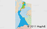 Political 3D Map of East Berbice/corentyne, lighten