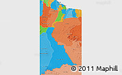 Political 3D Map of East Berbice/corentyne, political shades outside