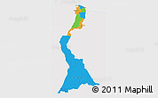 Political 3D Map of East Berbice/corentyne, single color outside