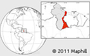 Blank Location Map of East Berbice/corentyne, highlighted country