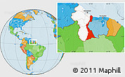 Political Location Map of East Berbice/corentyne, highlighted country