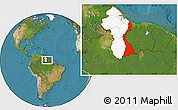 Satellite Location Map of East Berbice/corentyne, highlighted country