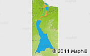 Political Map of East Berbice/corentyne, physical outside