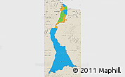 Political Map of East Berbice/corentyne, shaded relief outside