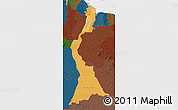 Political Shades Map of East Berbice/corentyne, darken