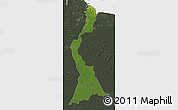 Satellite Map of East Berbice/corentyne, darken, semi-desaturated