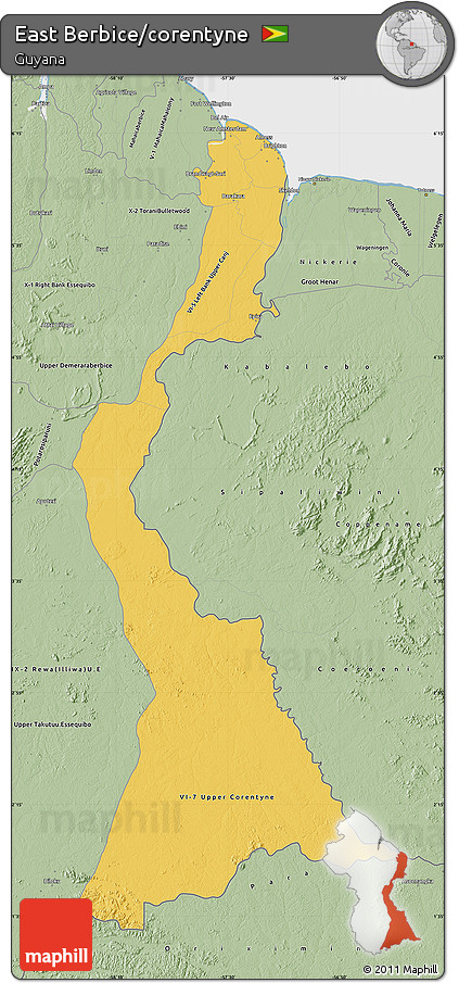 Savanna Style Map of East Berbice/corentyne