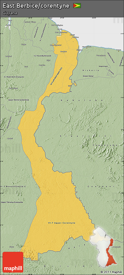 Savanna Style Map of East Berbice/corentyne