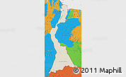 Shaded Relief Map of East Berbice/corentyne, political outside