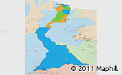 Political Panoramic Map of East Berbice/corentyne, lighten