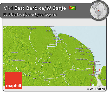 Physical 3D Map of VI-1 East Berbice/W.Canje