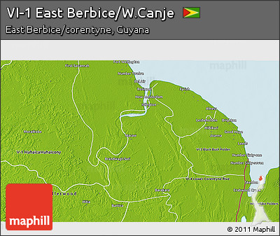 Physical 3D Map of VI-1 East Berbice/W.Canje