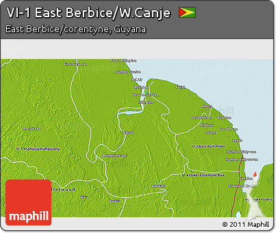 Physical 3D Map of VI-1 East Berbice/W.Canje