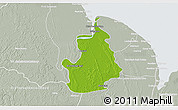 Physical 3D Map of VI-1 East Berbice/W.Canje, lighten, semi-desaturated