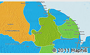 Physical 3D Map of VI-1 East Berbice/W.Canje, political outside