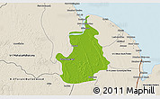 Physical 3D Map of VI-1 East Berbice/W.Canje, shaded relief outside