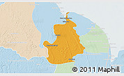 Political 3D Map of VI-1 East Berbice/W.Canje, lighten
