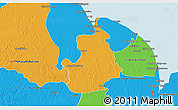 Political 3D Map of VI-1 East Berbice/W.Canje