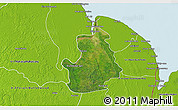 Satellite 3D Map of VI-1 East Berbice/W.Canje, physical outside