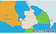Shaded Relief 3D Map of VI-1 East Berbice/W.Canje, political outside