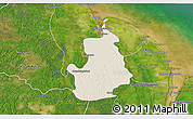 Shaded Relief 3D Map of VI-1 East Berbice/W.Canje, satellite outside