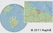 Savanna Style Location Map of VI-1 East Berbice/W.Canje, hill shading