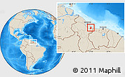 Shaded Relief Location Map of VI-1 East Berbice/W.Canje