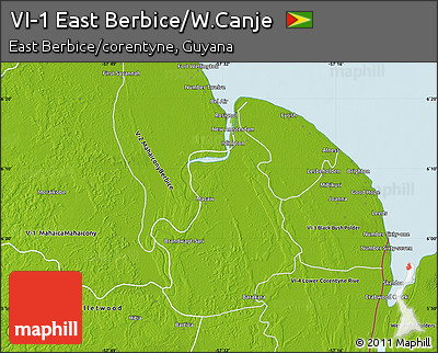Physical Map of VI-1 East Berbice/W.Canje