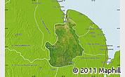 Satellite Map of VI-1 East Berbice/W.Canje, physical outside