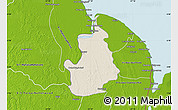 Shaded Relief Map of VI-1 East Berbice/W.Canje, physical outside