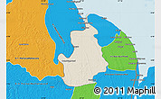 Shaded Relief Map of VI-1 East Berbice/W.Canje, political outside