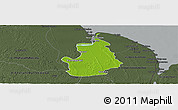 Physical Panoramic Map of VI-1 East Berbice/W.Canje, darken, semi-desaturated