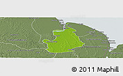 Physical Panoramic Map of VI-1 East Berbice/W.Canje, semi-desaturated