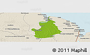 Physical Panoramic Map of VI-1 East Berbice/W.Canje, shaded relief outside