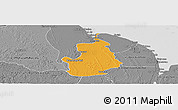 Political Panoramic Map of VI-1 East Berbice/W.Canje, desaturated