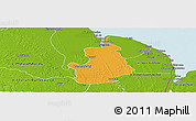 Political Panoramic Map of VI-1 East Berbice/W.Canje, physical outside