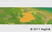 Political Panoramic Map of VI-1 East Berbice/W.Canje, satellite outside