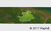Satellite Panoramic Map of VI-1 East Berbice/W.Canje, darken