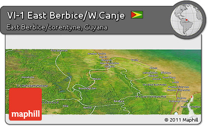 Satellite Panoramic Map of VI-1 East Berbice/W.Canje