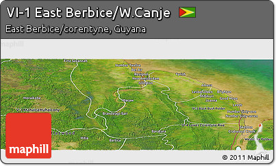 Satellite Panoramic Map of VI-1 East Berbice/W.Canje