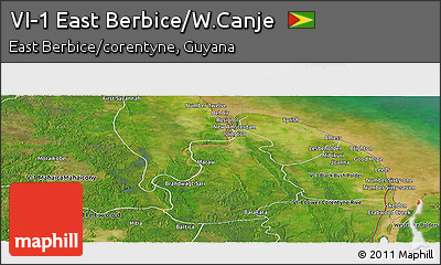 Satellite Panoramic Map of VI-1 East Berbice/W.Canje