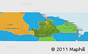 Satellite Panoramic Map of VI-1 East Berbice/W.Canje, political outside
