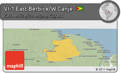 Savanna Style Panoramic Map of VI-1 East Berbice/W.Canje