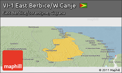 Savanna Style Panoramic Map of VI-1 East Berbice/W.Canje