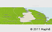 Shaded Relief Panoramic Map of VI-1 East Berbice/W.Canje, physical outside