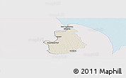 Shaded Relief Panoramic Map of VI-1 East Berbice/W.Canje, single color outside