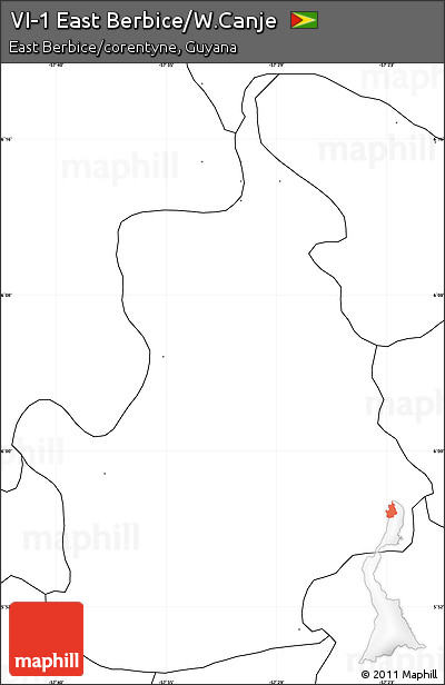 Blank Simple Map of VI-1 East Berbice/W.Canje, no labels